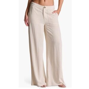 Naked Wardrobe‎ Linen Wide Leg
Pants in Cream Size Large